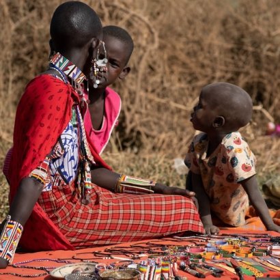 Mujeres del grupo de la tribu de Maasai